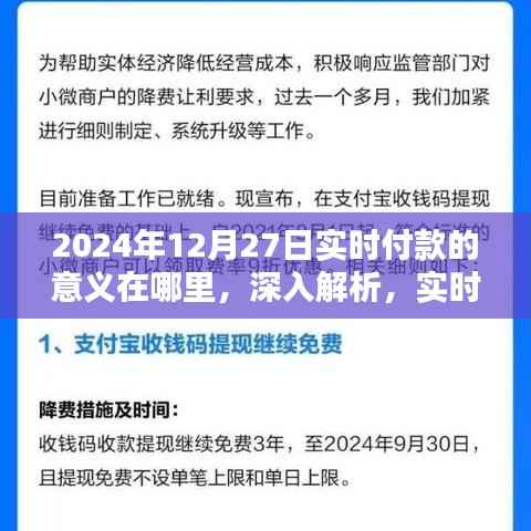 深入解析,实时付款在2024年12月27日的价值、特性、体验、竞品对比及用户群体分析
