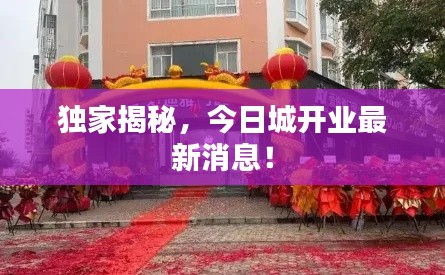 独家揭秘,今日城开业最新消息!